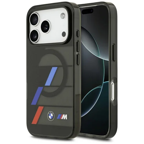 BMW M IML Metal Buttons Tricolor Lines MagSafe dėklas iPhone 17 Pro, juodas image 1