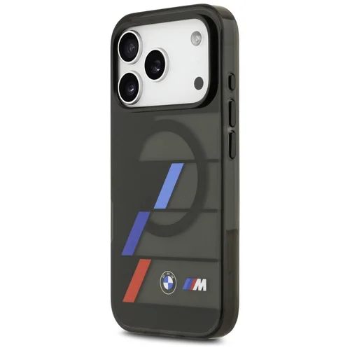 BMW M IML Metal Buttons Tricolor Lines MagSafe dėklas iPhone 17 Pro, juodas image 2