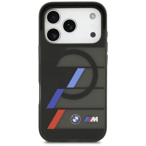 BMW M IML Metal Buttons Tricolor Lines MagSafe dėklas iPhone 17 Pro, juodas image 3