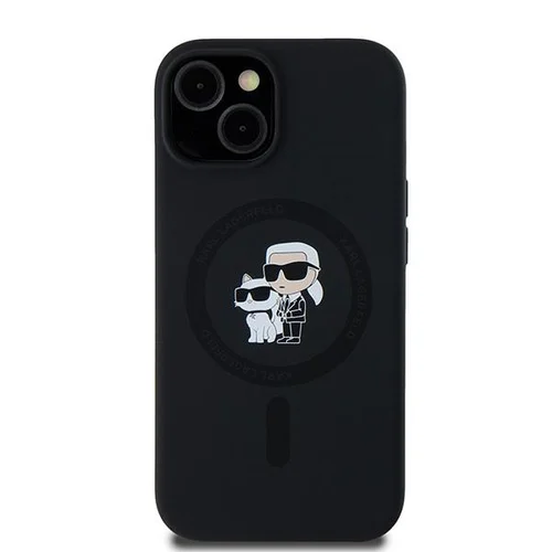 Karl Lagerfeld Karl & Choupette MagSafe silikoninis dėklas iPhone 15/14/13, juodas image 3