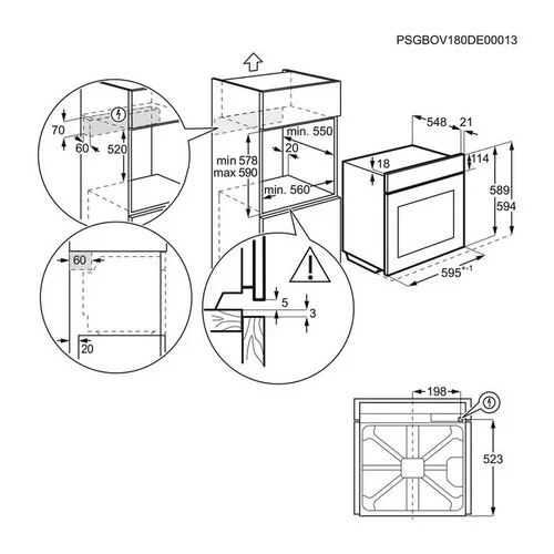 Electrolux LOC9P3XZ Įmontuojama orkaitė 60 cm Juoda image 3