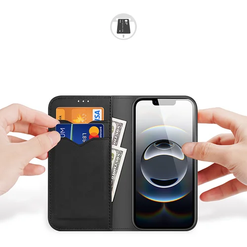 Dux Ducis Hivo atverčiamas dėklas iPhone 16e, juodas image 2