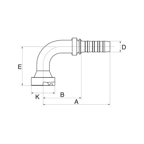 GATES GS 90° įdėklas DN20-47,6 CAT image 2