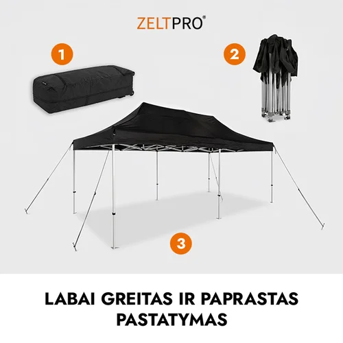 Prekybinė Palapinė 3x6 Žalia Zeltpro PREMIUM+ image 3