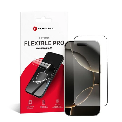 Forcell 5D lankstus stiklas iPhone 16 Pro, juodas image 1