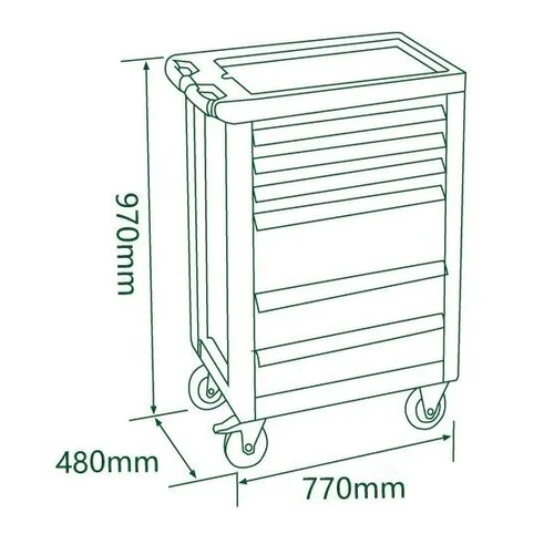 CHANGLU TOOLS Įrankių spintelė 7-ių stalčių 770×480×970 mm image 3