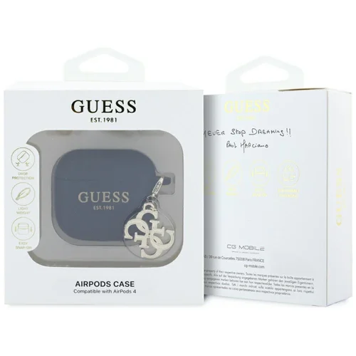 Guess 4G Charm silikoninis dėklas AirPods 4, juodas image 3