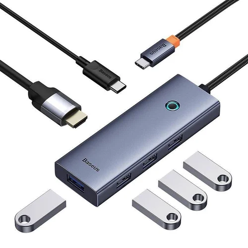 Baseus HDMI + 4x USB 3.0 + USB-C PD/USB-C 100W adapteris image 2