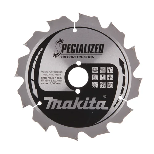 Makita B-13683 SPECIALIZED, 190×2,6×30 mm, 20°, T12 image 2