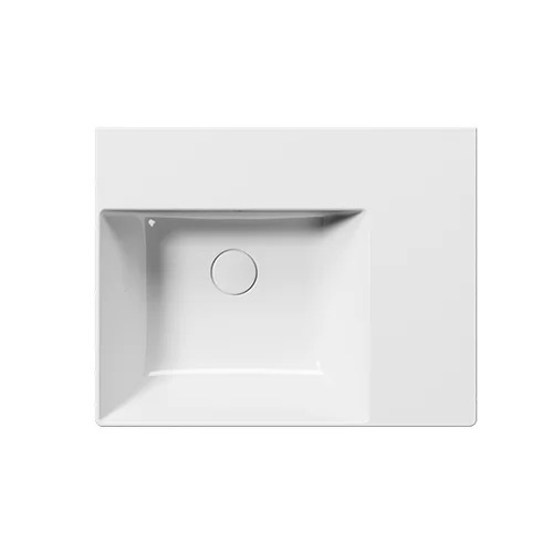 GSI KUBE X 60x47 Extraglaze® Pakabinamas praustuvas, dešinė, Be rankšluosčio laikiklio image 1