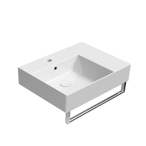 GSI KUBE X 60x47 Extraglaze® Pakabinamas praustuvas, dešinė, Be rankšluosčio laikiklio image 2