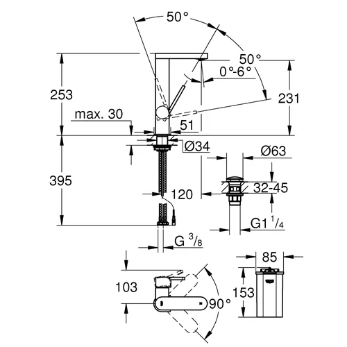 Grohe 23959003 Praustuvo maišytuvas su LED ekranu Chromo image 2