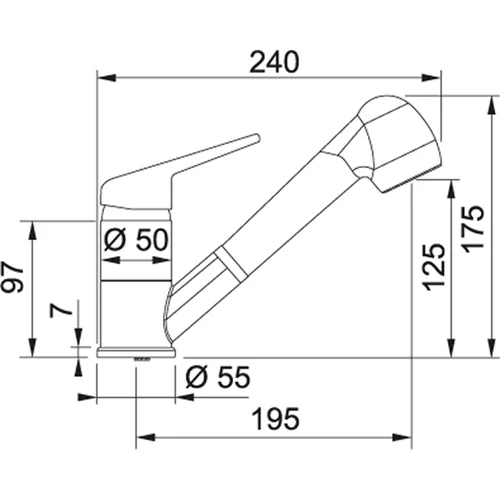 Franke Novara Plus Maišytuvas su ištraukiama žarna, Biežinė, 115.0470.665 image 2