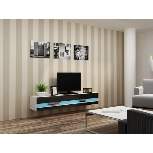 TV spintelė VIGO NEW 180 × 40 × 30 cm, balta/juoda image 1