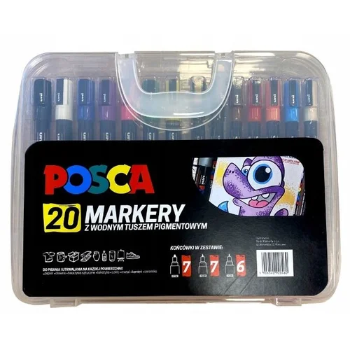 Posca markeriai rinkinys 20 vnt. plastikinėje dėžėje image 1