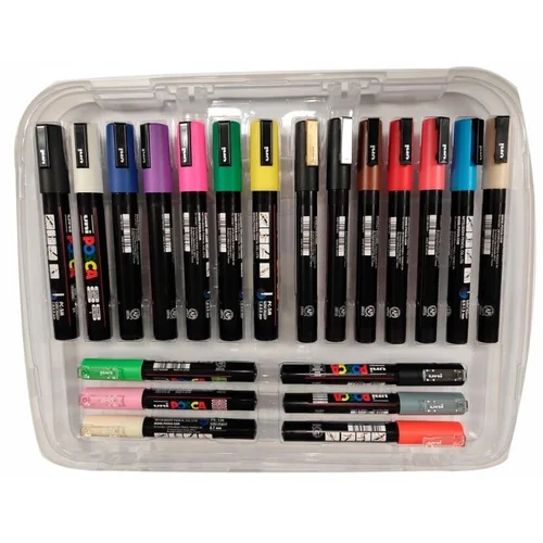 Posca markeriai rinkinys 20 vnt. plastikinėje dėžėje image 2
