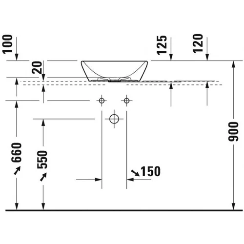 Duravit D-NEO 2371400070 Pastatomas ant stalviršio praustuvas image 3