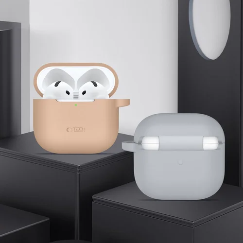 Tech-Protect silikoninis dėklas su kabliuku, AirPods 4, jūros mėlyna image 3