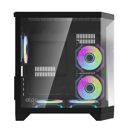 Darkflash FT350 Mini Tower kompiuterio korpusas, 5 ARGB ventiliatorių, juodas image 3
