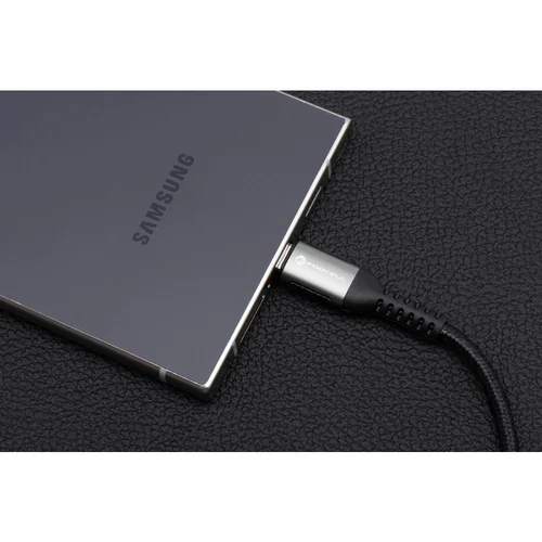 FORCELL F-ENERGY C260 Cafule USB-C kabelis, 0,5 m, 100 W, juodas image 2