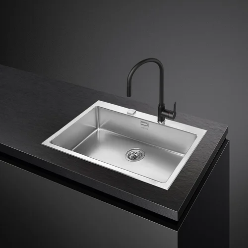 Smeg VQR71RS virtuvės plautuvė (metalinė, 1 dubuo, 200x775x500 mm) image 2