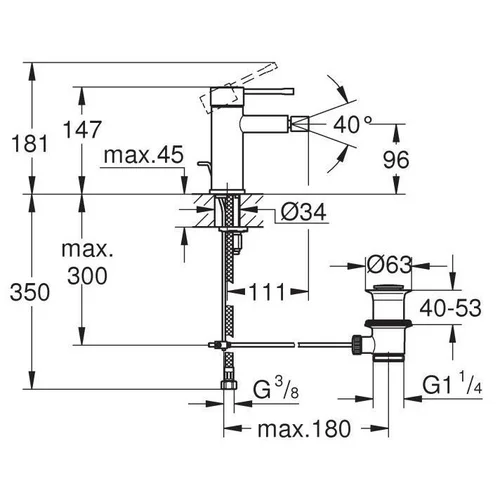 Grohe Essence New bidė maišytuvas image 2
