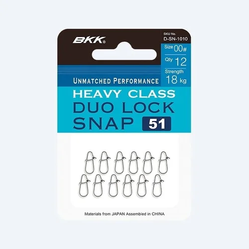 BKK DUOLOCK SNAP-51 užsegimai, 6 dydis, 80 kg, 9 vnt. image 1
