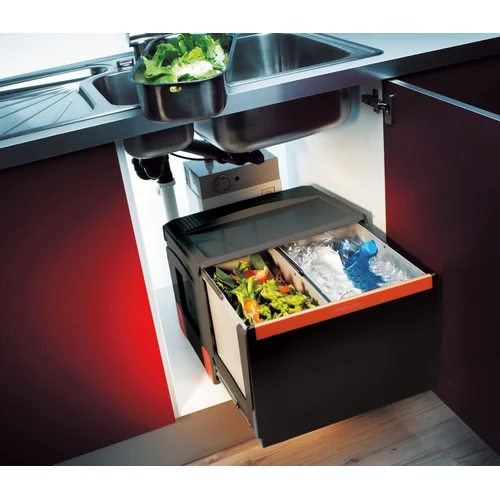 FRANKE Cube 50 Šiukšliadėžė 14 L + 2x8 L, automatinis atidarymas image 2