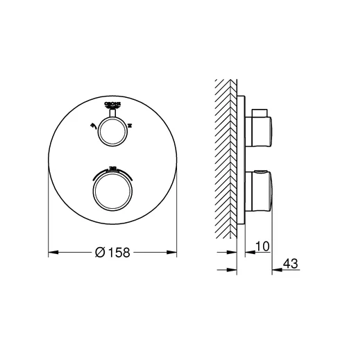 Grohe Grohterm 24076000 Termostatinis dušo maišytuvas, Chromas image 2