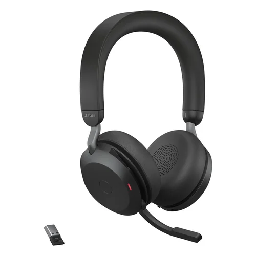 Jabra Evolve2 75 USB-A UC juodos ausinės su stovu image 3