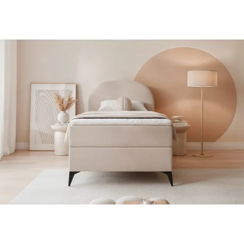 NOELIA vienvietė kontinentinė lova 70x200 cm, kreminė image 3