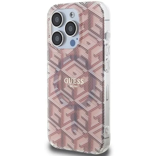 Guess IML GCube MagSafe dėklas iPhone 15 Pro Max, rožinis image 2