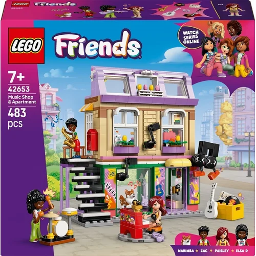 LEGO® Friends Muzikos prekių parduotuvė ir butas, 483 vnt. image 1