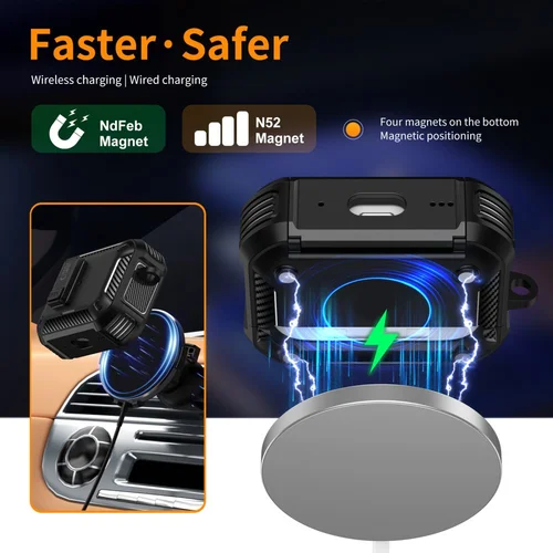 Tech-Protect Carbonox MagSafe dėklas AirPods Pro, juodas image 3