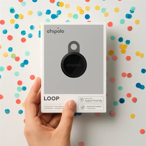 Chipolo LOOP – Įkraunamas Bluetooth sekiklis su silikono kilpa, Juoda image 1