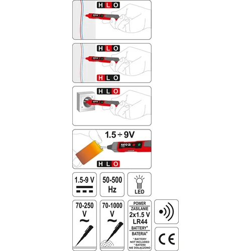 YATO YT-28631 įtampos testeris 70–1000 V image 3