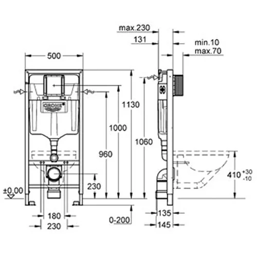 Grohe Rapid SL klozeto rėmas su tvirtinimais image 2