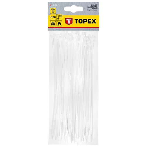 TOPEX 44E971 Užveržimo dirželiai 2,5 mm x 200 mm Balti image 2