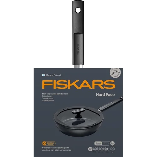 Fiskars keptuvė su dangčiu, 24 cm, aliuminis image 2
