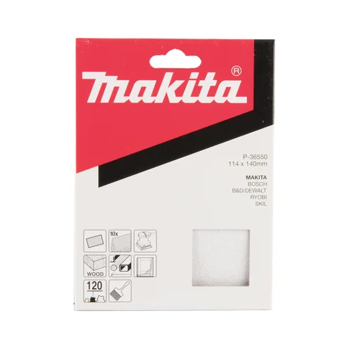 Makita P-36550 šlifavimo popierius 114X140 K120, 10 VNT image 2