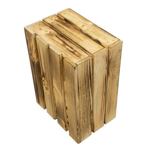 Medinė dėžė 40 x 30 x 21 cm, deginto medžio image 3