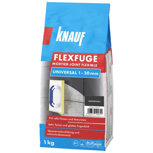 KNAUF Flexfuge elastingas plytelių siūlių glaistas, 1 kg, Silbergrau image 1