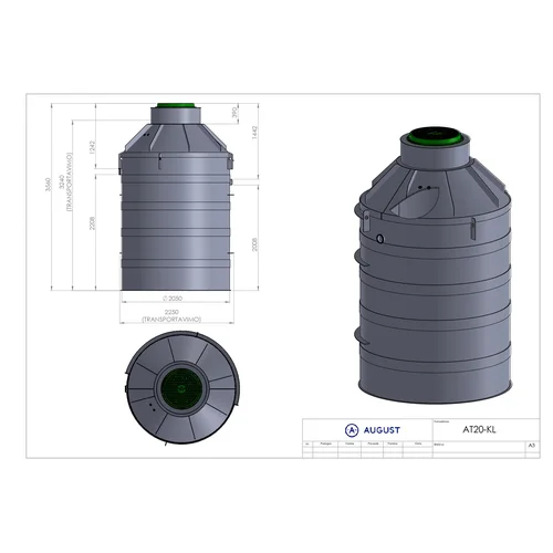 Nuotekų valymo įrenginys AT20KL 1242mm įgilinim. (18 žm.) image 2