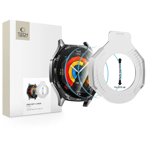Tech-Protect Easy Set+ grūdintas stiklas Huawei Watch GT 5 46 mm, 2 vnt. image 1