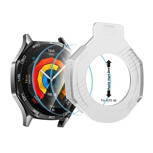 Tech-Protect Easy Set+ grūdintas stiklas Huawei Watch GT 5 46 mm, 2 vnt. image 2
