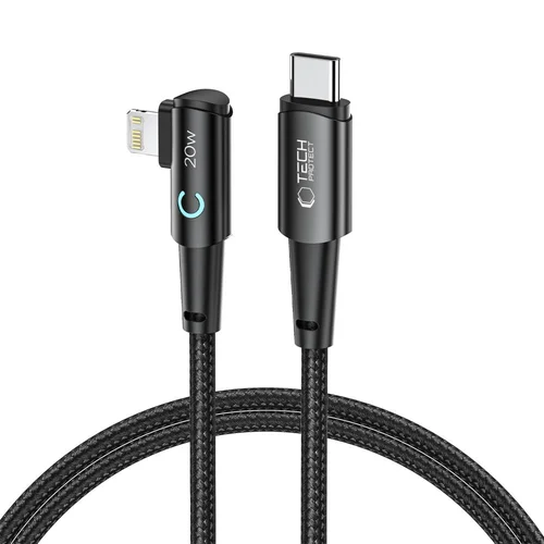 Tech-Protect UltraBoost L Lightning–USB-C kabelis, 1 m, pilkas image 1