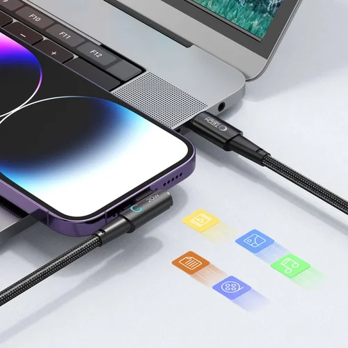 Tech-Protect UltraBoost L Lightning–USB-C kabelis, 1 m, pilkas image 3