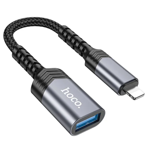 Hoco UA24 Lightning–USB-A adapteris, juodas image 1