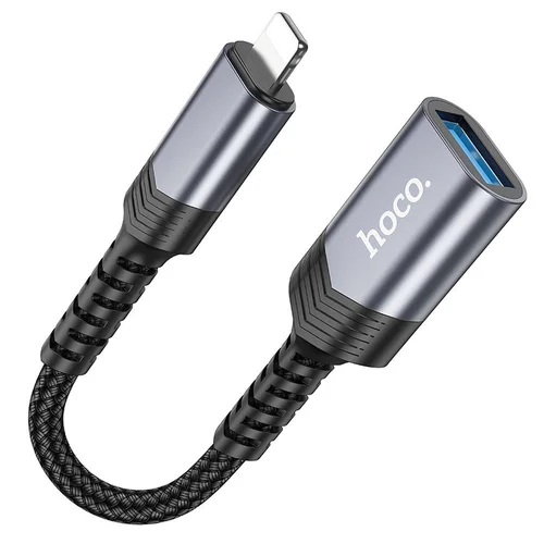 Hoco UA24 Lightning–USB-A adapteris, juodas image 2