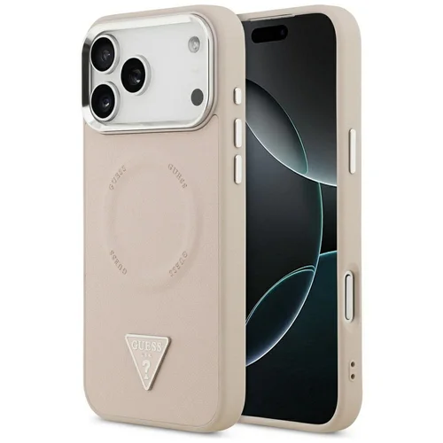 Guess trikampio logotipo MagSafe dėklas iPhone 17 Pro, rožinis image 1
